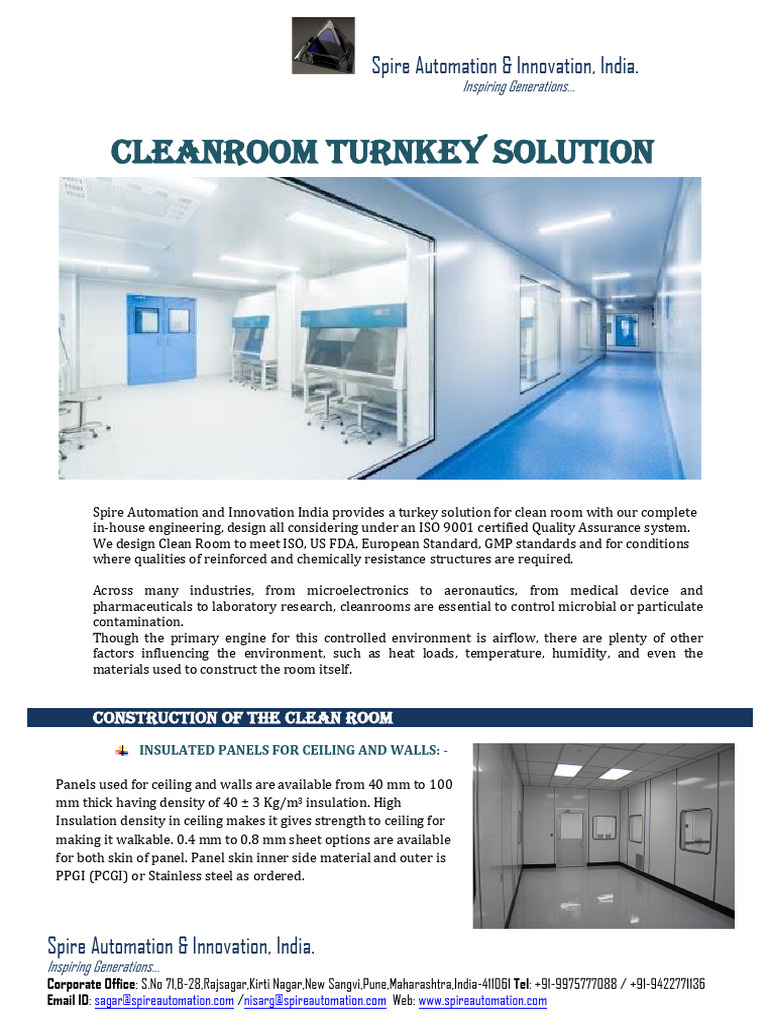 Cleanroom Solutions and Construction Guide | PDF | Duct (Flow ...