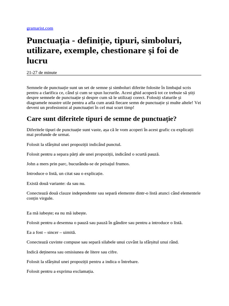 Semne de Punctuație | PDF