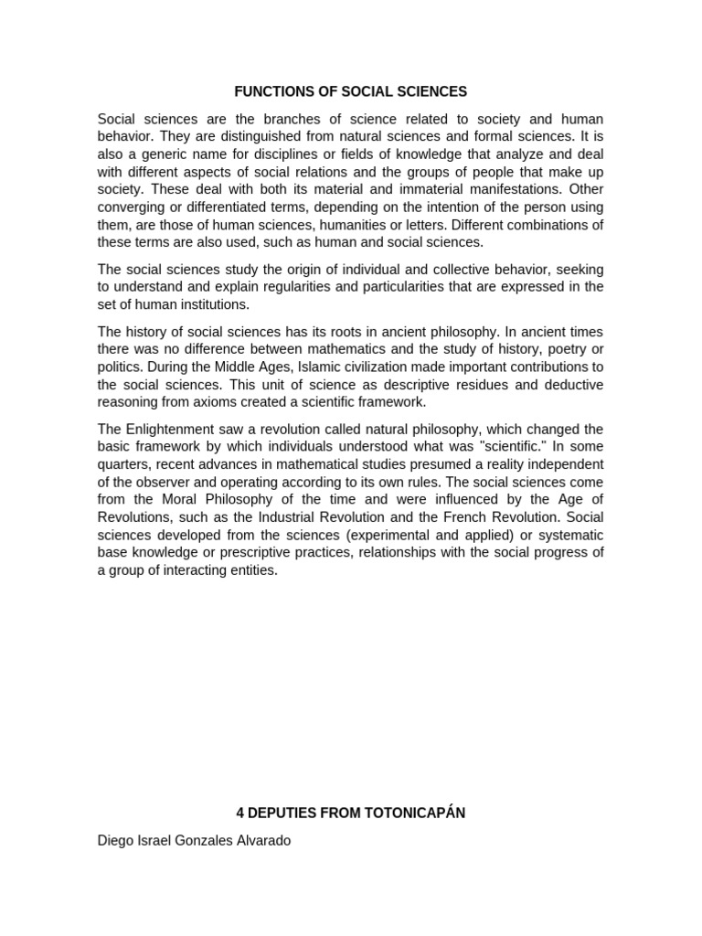 Functions and Innovations in Social Sciences | PDF | Social Sciences ...