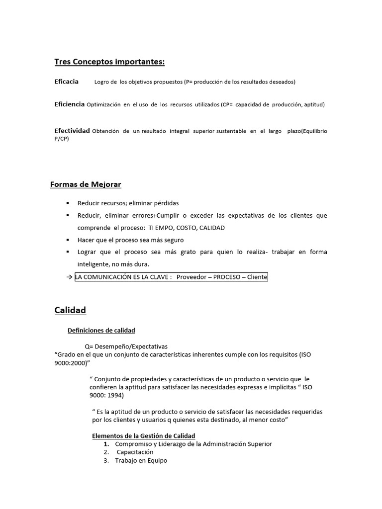 Mejora de Calidad en Operaciones Empresariales | PDF | Calidad ...