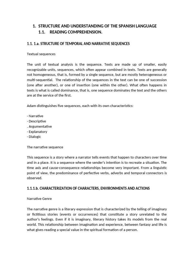 Structure and Understanding of The Spanish Language | PDF | Grammatical ...