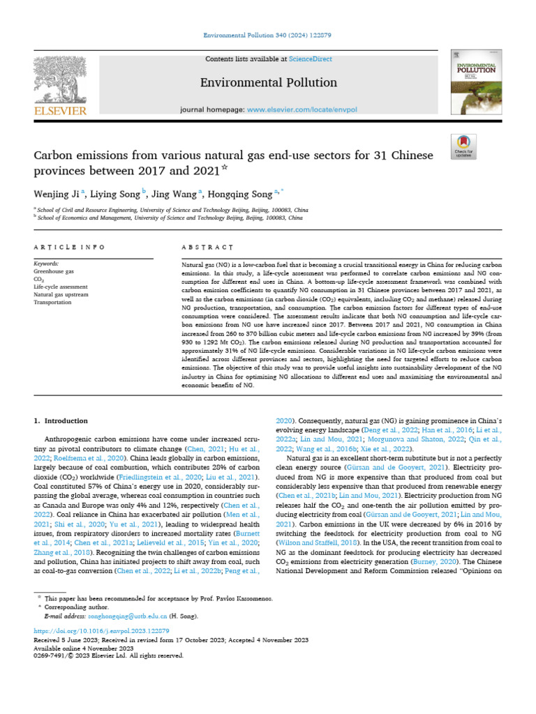 Carbon Emissions From Natural Gas | PDF | Life Cycle Assessment ...