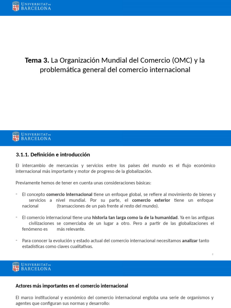 TEMA 3 Comercio INternacional (OMC) | PDF | Organización de Comercio ...