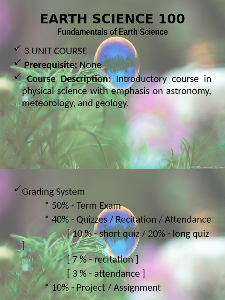 Intro To Earth Sci (1st Day) | PDF