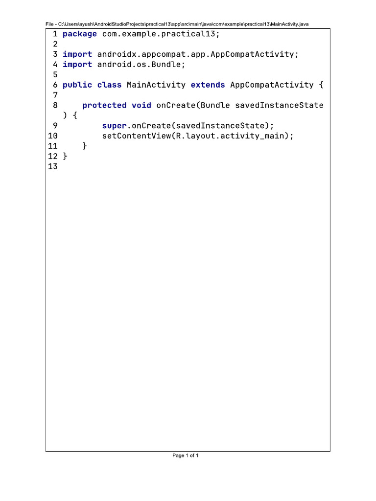 MAD PR 13 JAVA | PDF