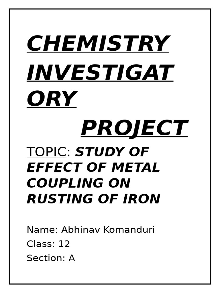 Chem Project[1] | PDF | Rust | Corrosion
