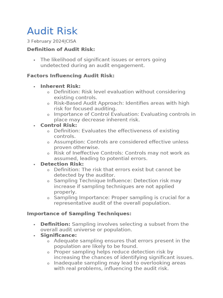Audit Risk | PDF