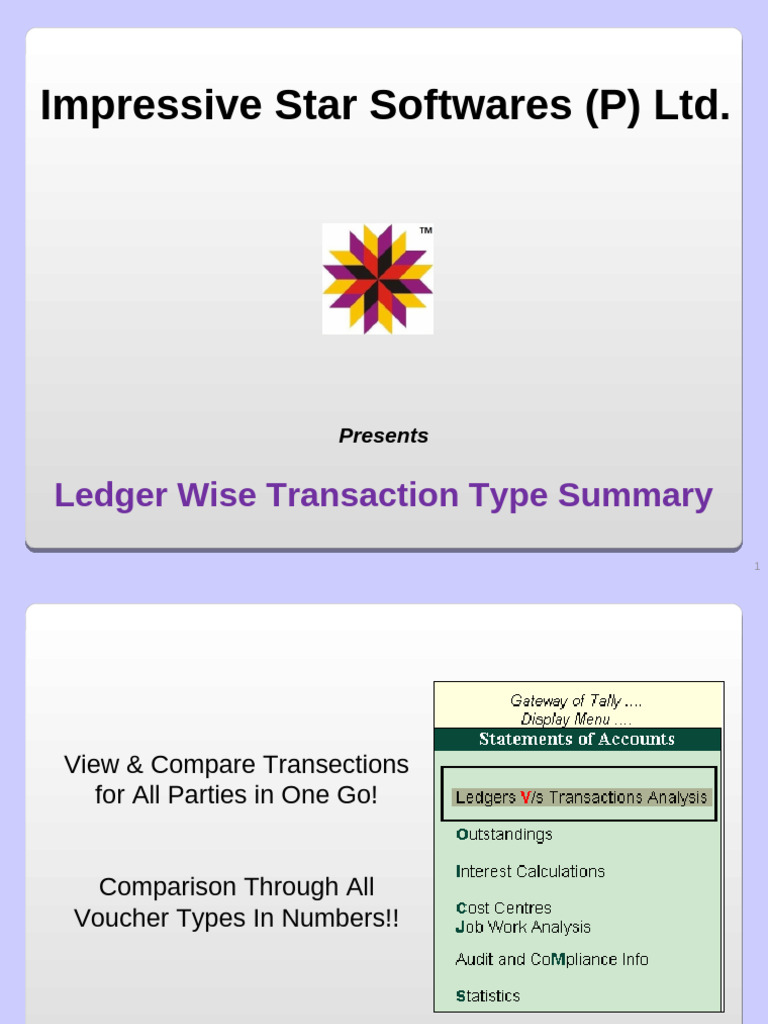 Ledger Wise Transaction Type Analysis | PDF