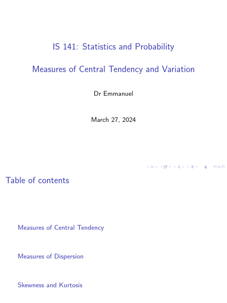 Lecture - 2 Measures of Central Tendency and Variation | PDF | Mean ...