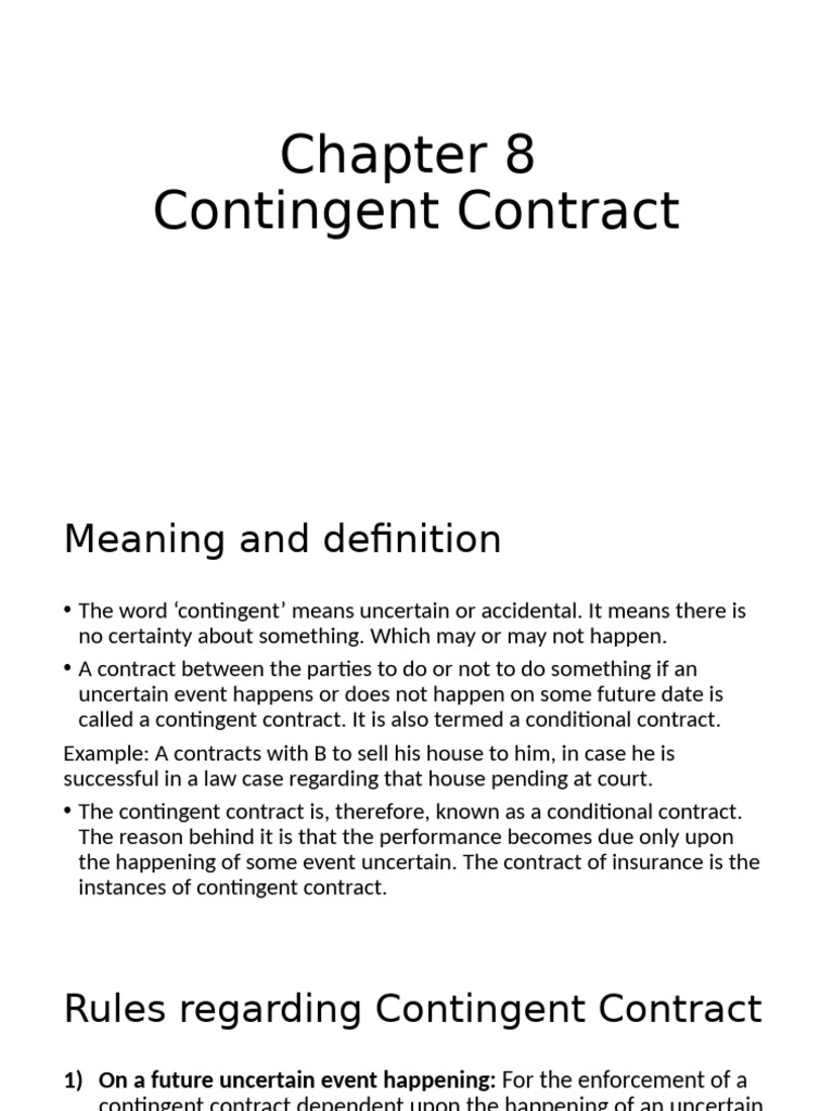 Understanding Contingent Contracts Explained | PDF | Justice | Crime ...