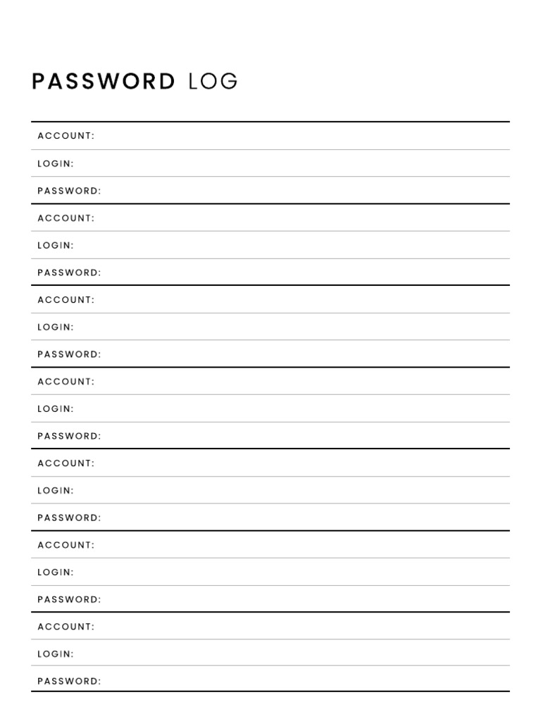 Password Log | PDF