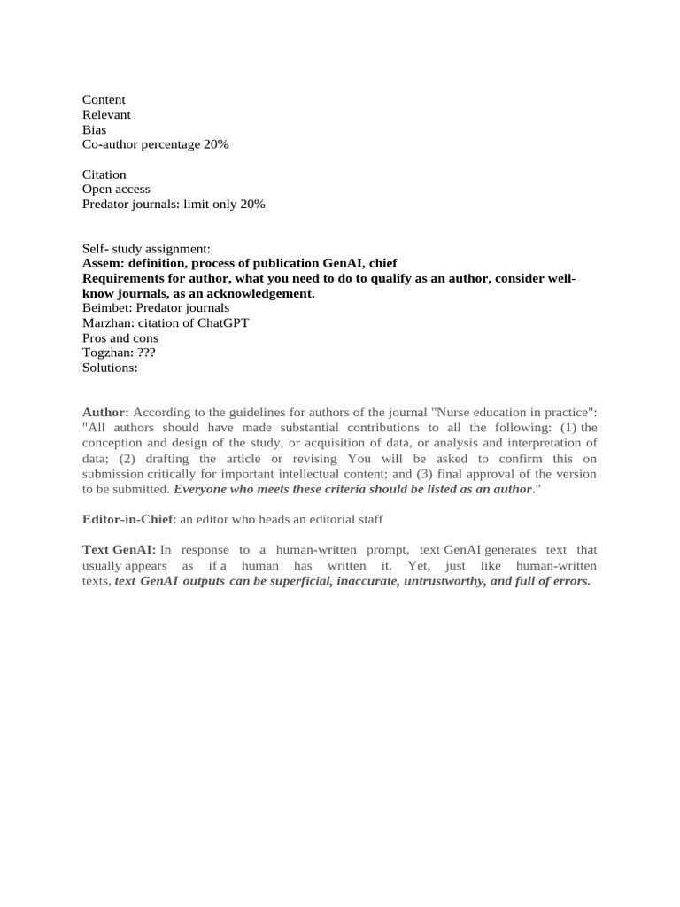 Authorship Criteria & Journal Bias | PDF