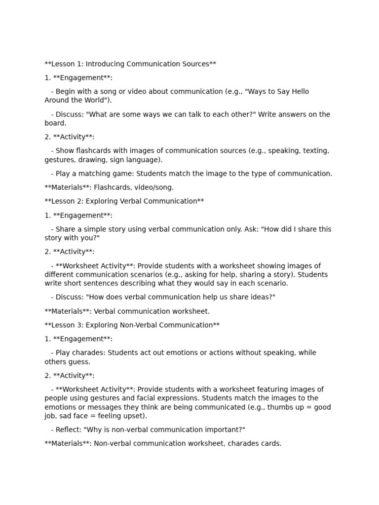 Lesson 1 | PDF | Communication | Nonverbal Communication