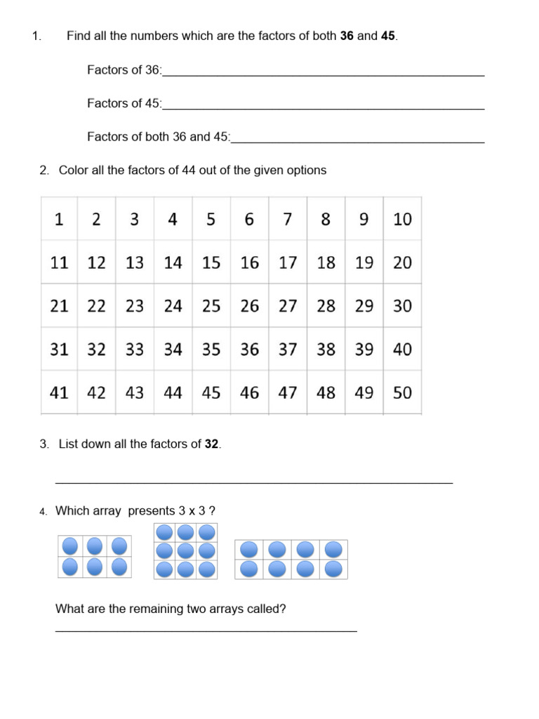 Math Exercises for Students | PDF