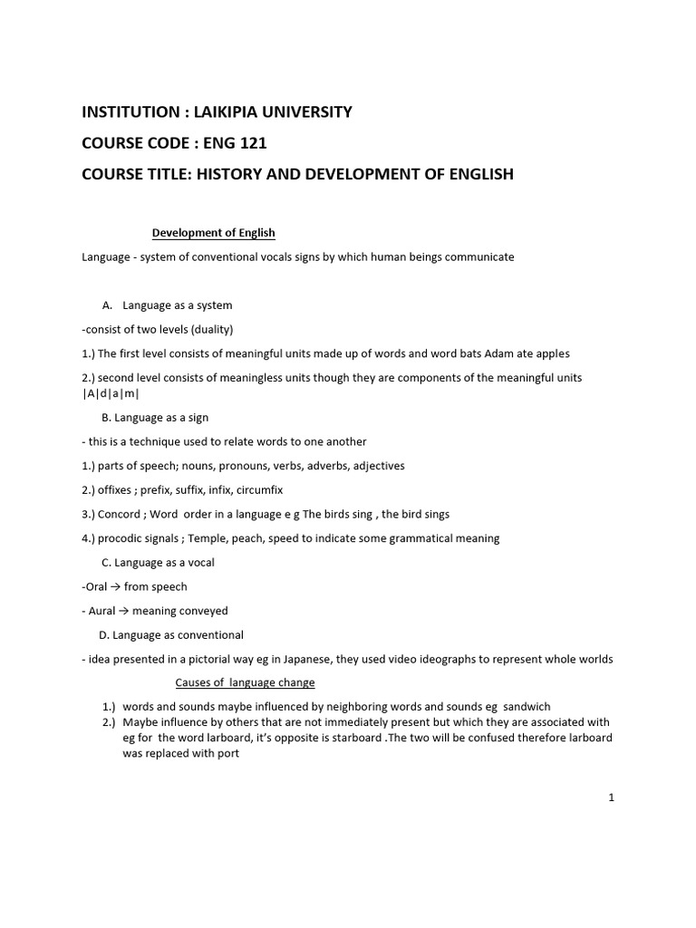 History and Development of English Language | PDF | English Language ...