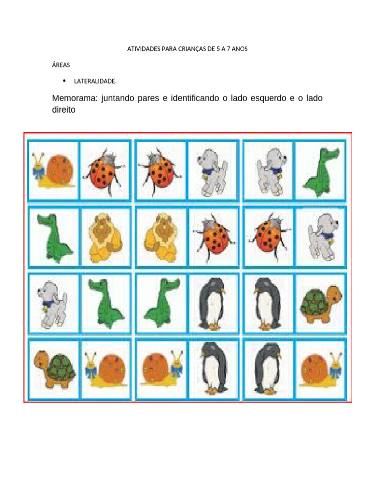 Atividades para Crianças de 7 Anos | PDF | Aprendizado | Vermelho