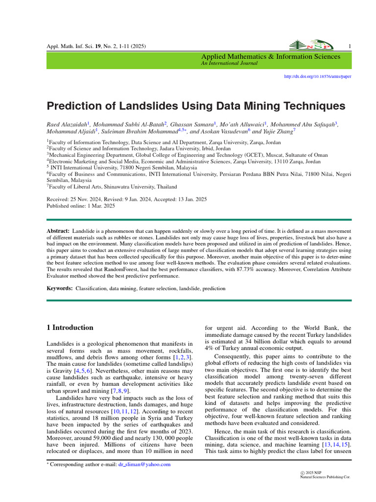 Data Mining for Landslide Prediction | PDF | Machine Learning | Support ...