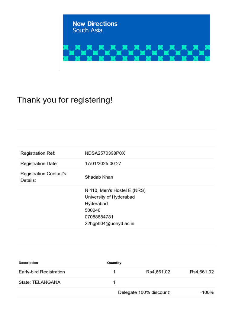 Registration Confirmation - British Council | PDF