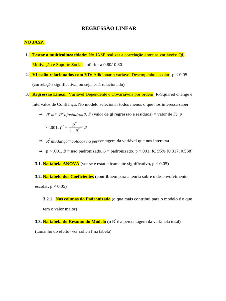 Regressão Linear - Exercicio Final | PDF | Teoria da Estimação ...