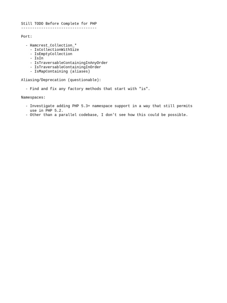 PHP Porting Checklist and Namespace Support | PDF