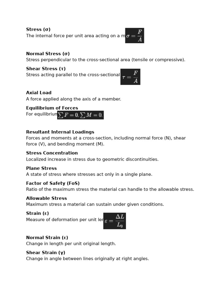 Terms Deformable Bodies | PDF | Deformation (Engineering) | Stress ...