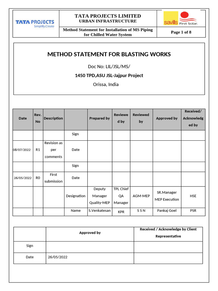 Blasting Method Statement | PDF | Abrasive