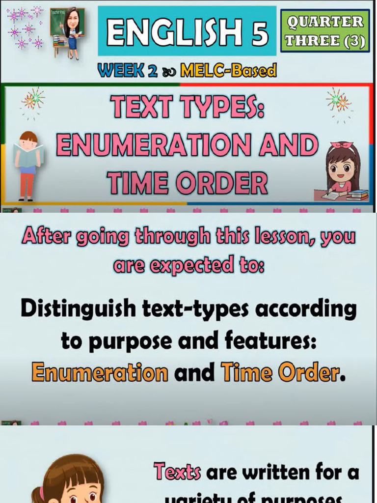 Week 2 Qauarter 3 Enumeration and Time Order | PDF