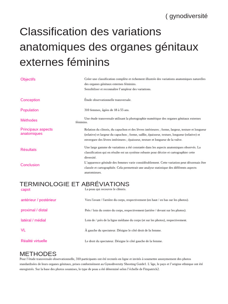 Classification des variations vulvaires | PDF | Clitoris | Système de ...