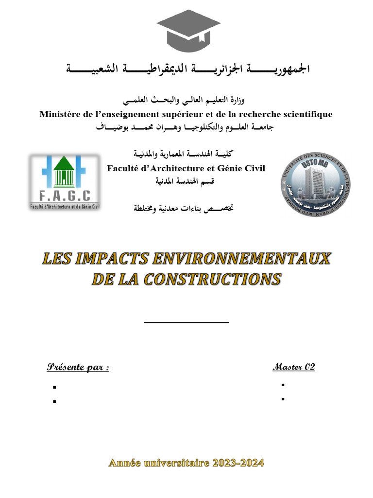 Impact environnemental de la construction | PDF | Environnement naturel ...