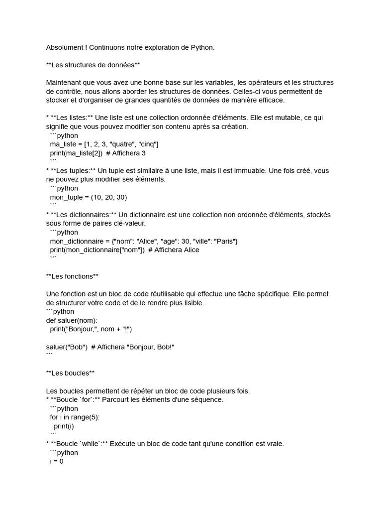 Introduction aux structures de données en Python | PDF | Structure de ...