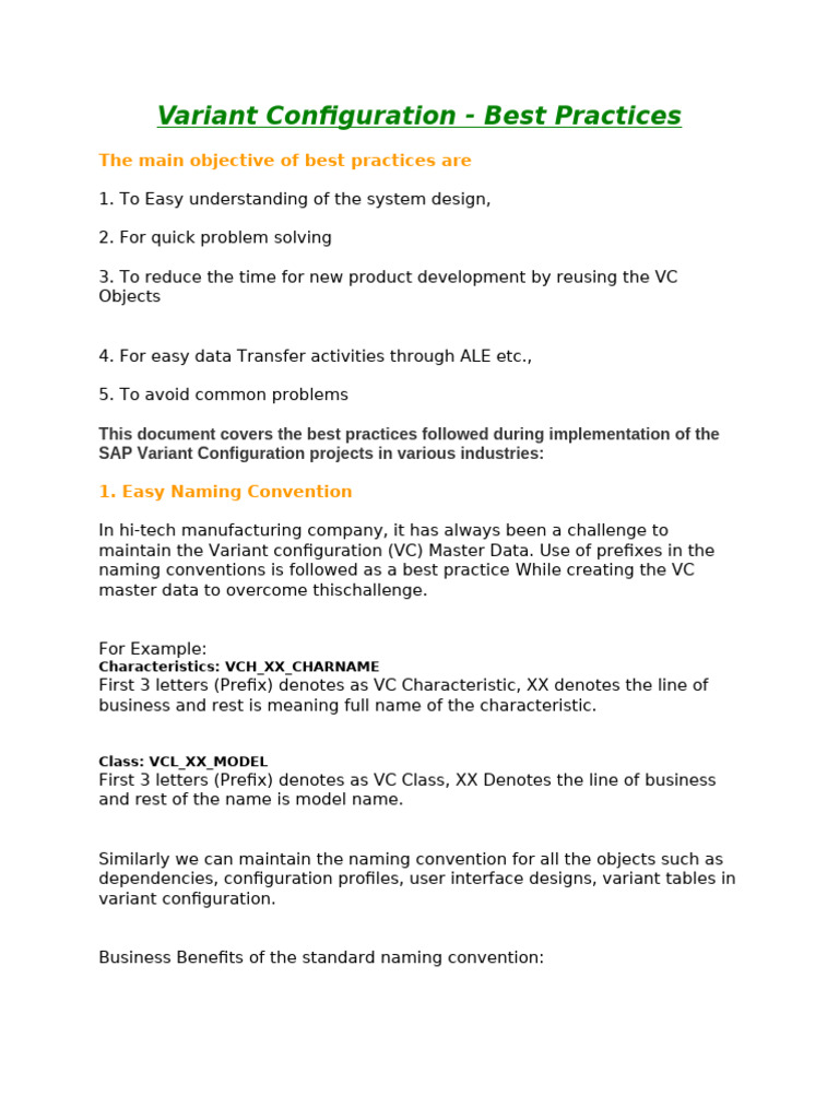 Best Practices for Variant Configuration | PDF | Computing | Computer ...