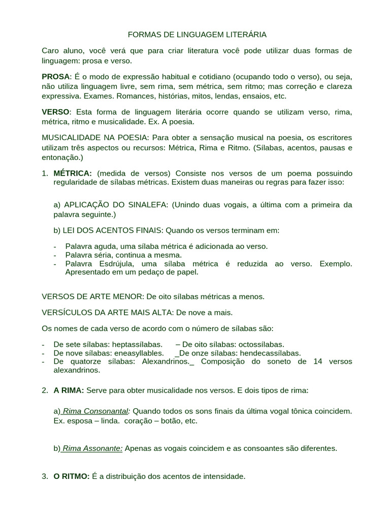 Formas Da Linguagem Literária | PDF