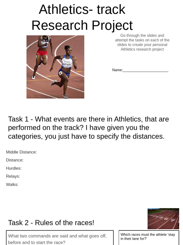 Track Athletics Research Project Guide | PDF | Track And Field | Running
