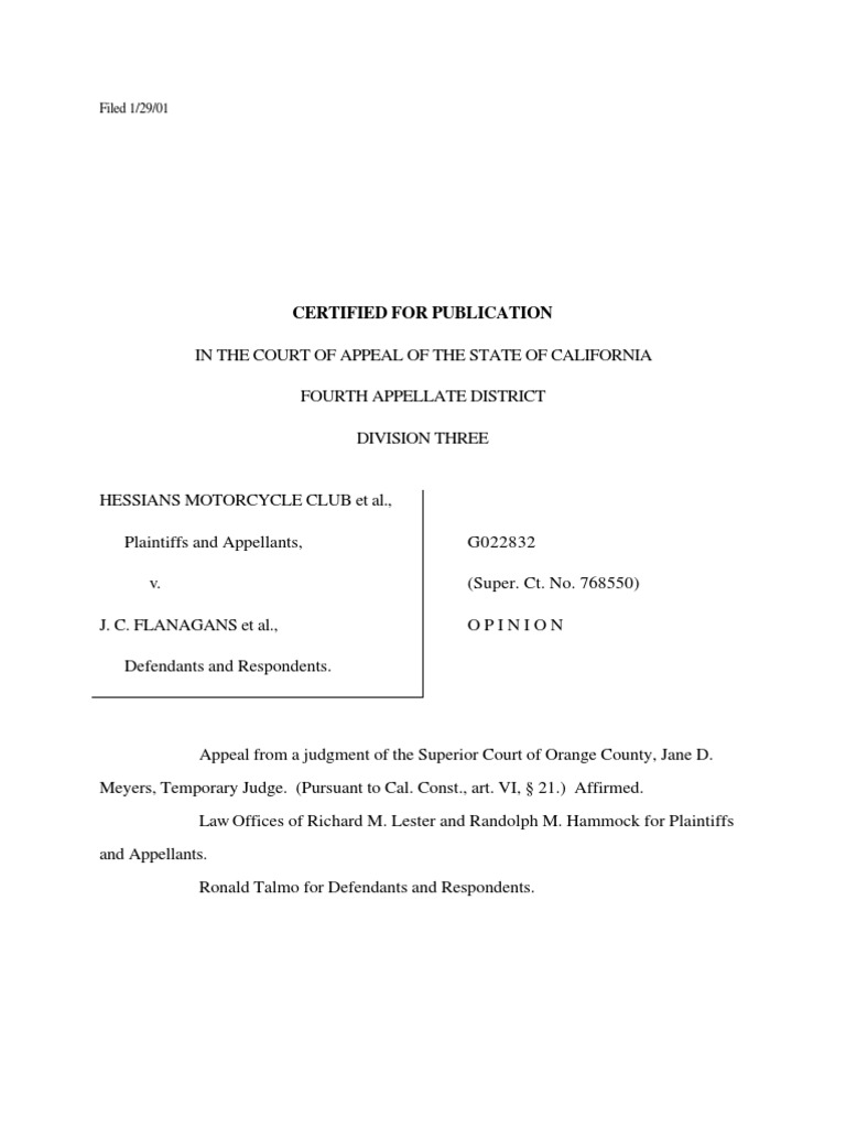 Certified For Publication: Filed 1/29/01 | PDF | First Amendment To The ...