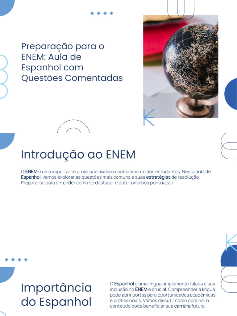Slidesgo Preparacao para o Enem Aula de Espanhol Com Questoes ...