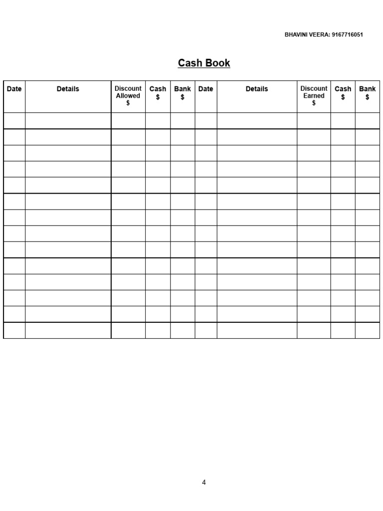 Cash Book (2) | PDF | Cheque | Banks