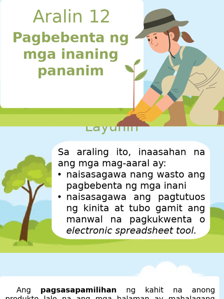EPP 4 Aralin 12 Pagbebenta NG Mga Inaning Pananim | PDF
