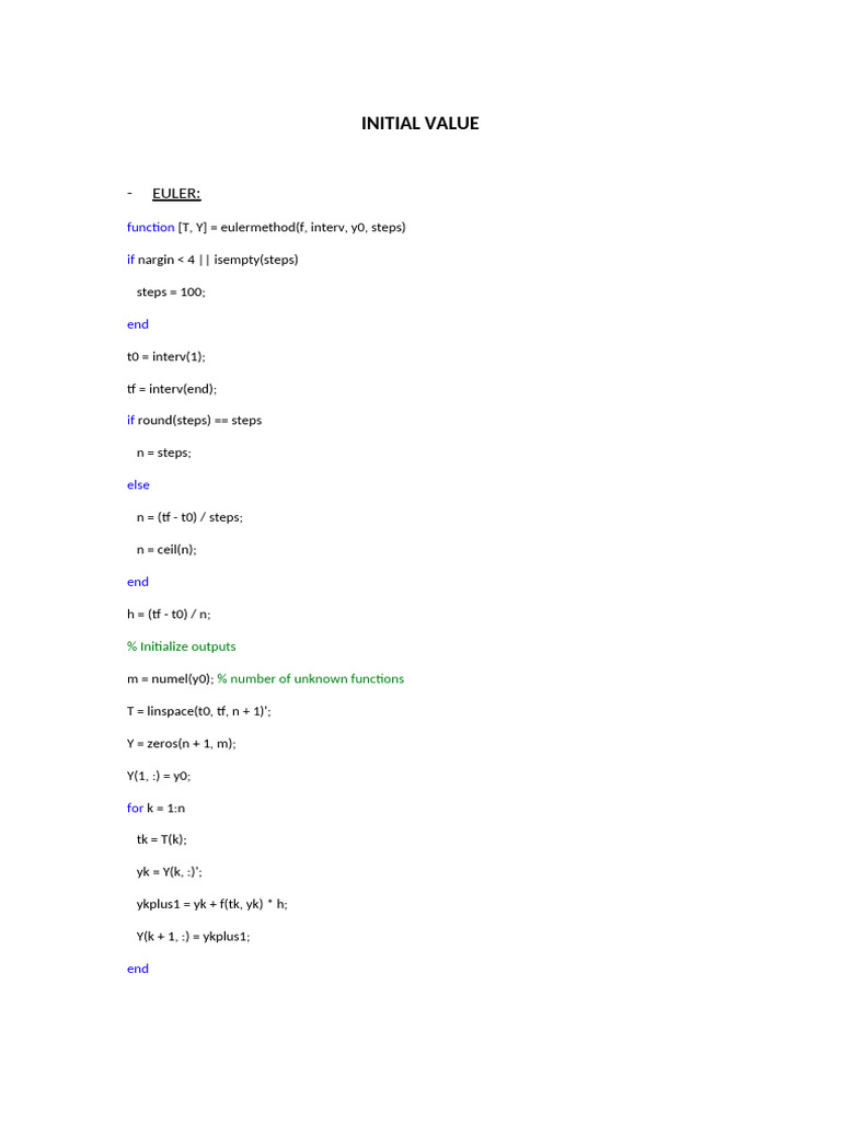 Initial Value & Integration & Differentiation Cheat | PDF ...