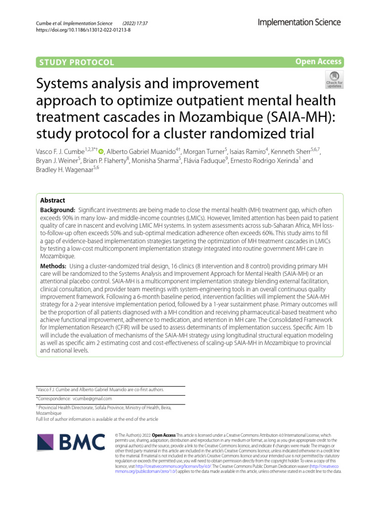Systems Analysis and Improvement Approach To Optimize Outpatient Mental ...