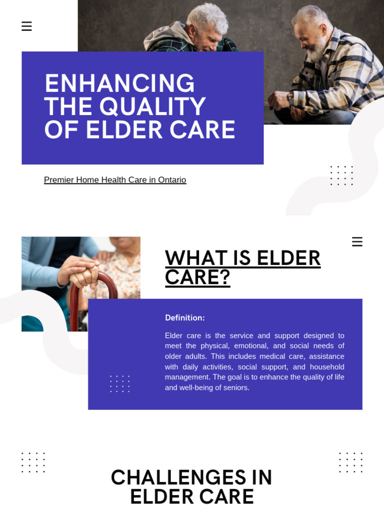 Enhancing Elder Care Quality in Ontario PDF Caregiver Elderly Care