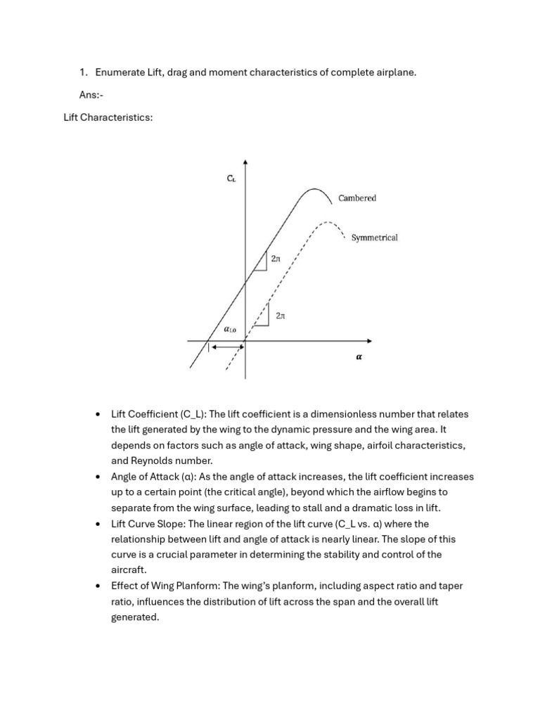 Aircraft Lift, Drag, and Moment Analysis | PDF | Drag (Physics) | Lift ...