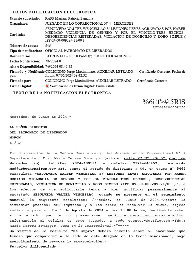 Notificacion de Audiencia.. | PDF | Justicia | Crimen y violencia