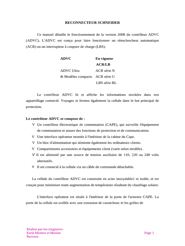 Manuel du Contrôleur ADVC Schneider | PDF | Transformateur électrique ...