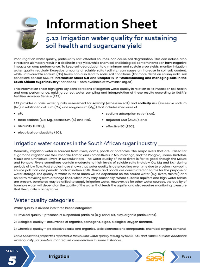 Irrigation Water Quality for Crop Health | PDF | Water Quality | Soil