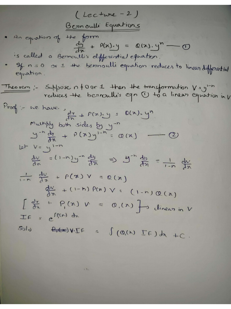 ODE Lecture 2 Notes | PDF