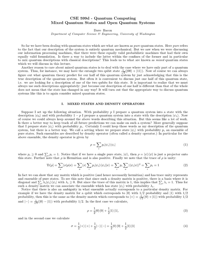 lecturenotes13 | PDF | Quantum Entanglement | Linear Algebra