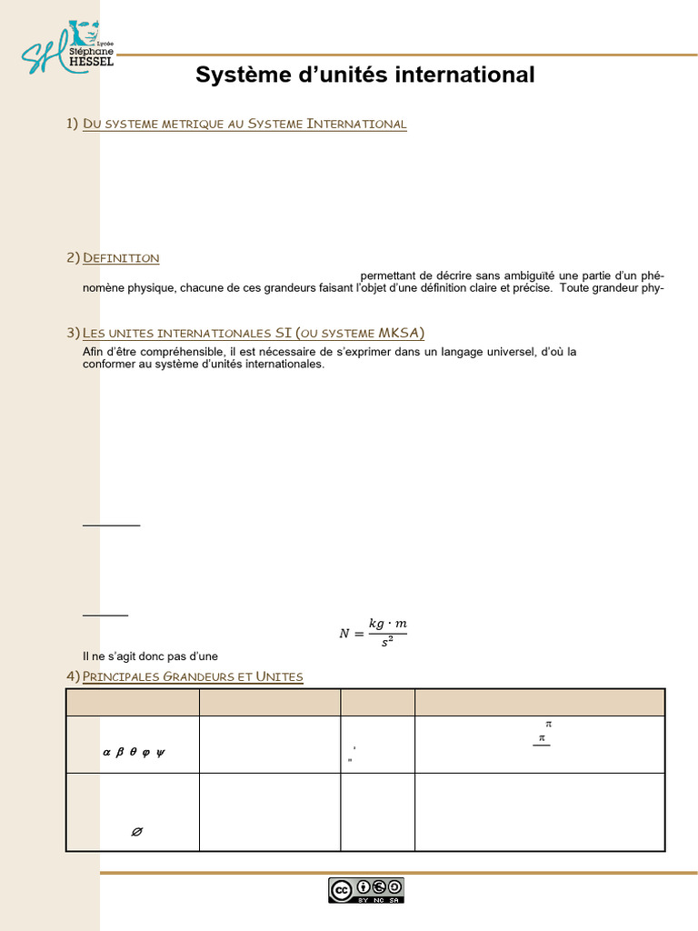 Grandeurs_et_unites | PDF | Système international d'unités | Pascal (Unité)