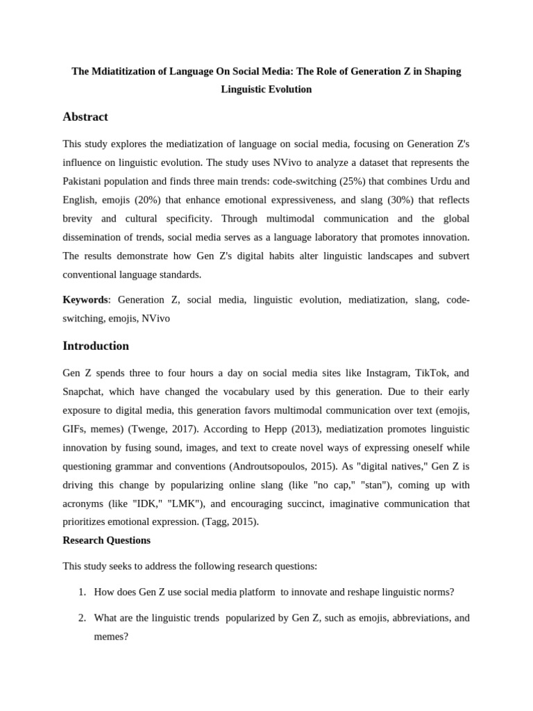 The Mdiatitization of Language On Social Media | PDF | Data | Linguistics
