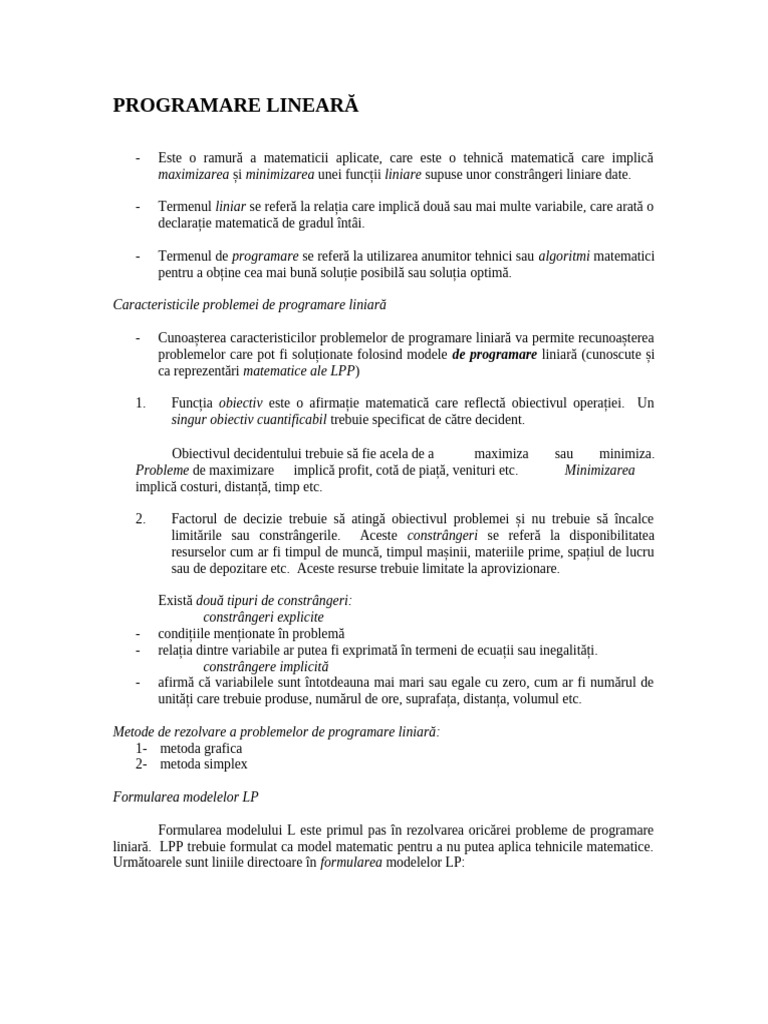 Programare Liniară | PDF