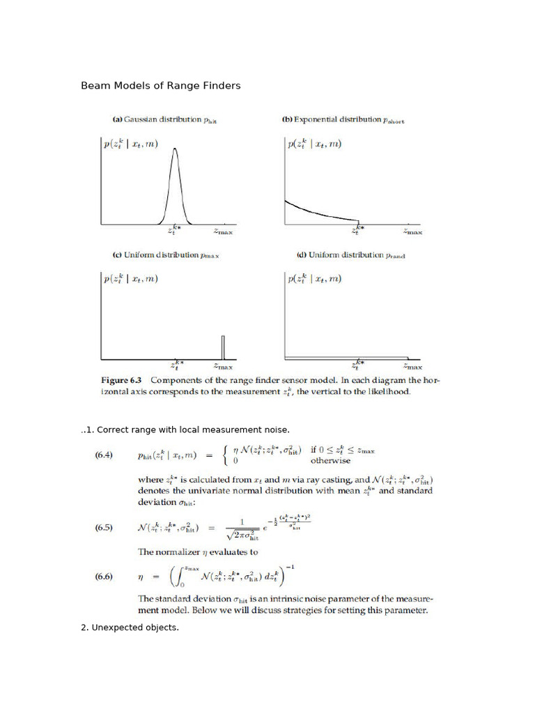 Beam Models for Range Finder Accuracy | PDF